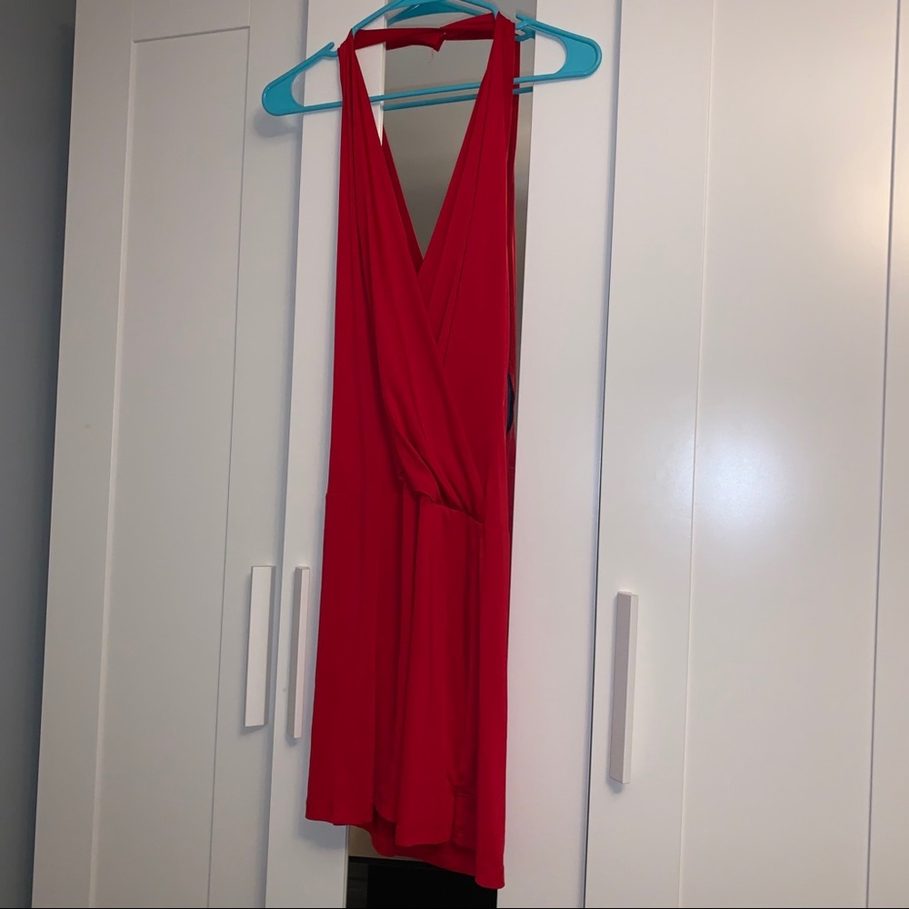 Juno Red Slinky Dress open back size